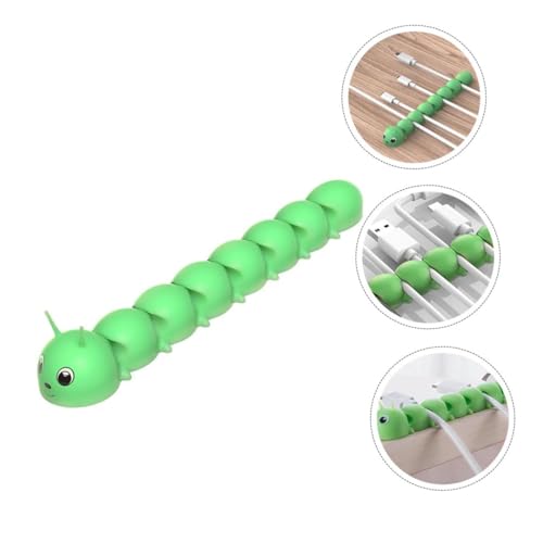 Sewroro Silikon Kabel Organizer Caterpillar Form Selbstklebend Robust für Schreibtisch Auto und Zuhause Kabelmanagement Datenleitung Aufbewahrung Grün von Sewroro