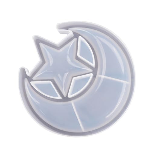 Sewroro Silikonform Mond und Stern DIY Epoxidharz Gießform Hitze und Kältebeständig Kreative Bastel Schale für Schmuckaufbewahrung und Dekoration von Sewroro