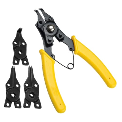 Sewroro Sprengringzangen mit Federspannung Vielseitige Innen Außen sicherungsringzangen für Achsenmontage Robuste und Präzise Circlip Zangen mit Gelbem Griff Langlebiges Feinmechaniker von Sewroro