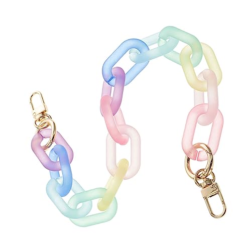 Sewroro Taschenkette Taschengurt Faltbar Verlängerungskette Multi Regenbogen-geldbörsenkette Kettenriemen Taschenersatzknöpfe Bote Landstreicher Wiederverwendbar Taschengriffe Träger Acryl von Sewroro