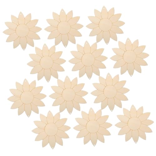 Sewroro Teiliges Sonnenblumen holzset zum Bemalen Naturbelassene DIY holzfiguren mit Bändern und Juteseil Leichtes Glattes Holz zum Basteln für Kreative Deko und Geschenke von Sewroro