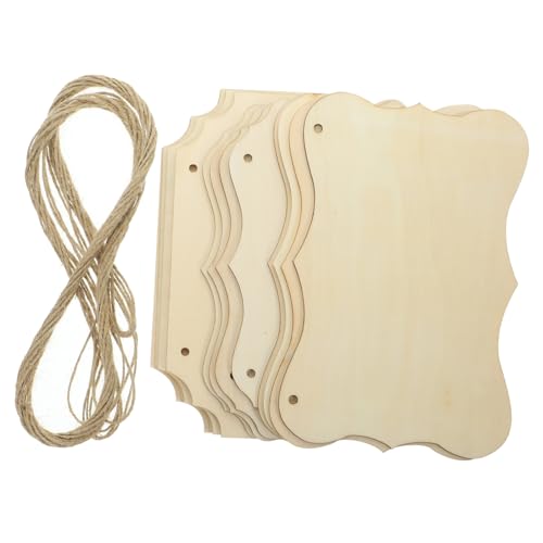 Sewroro Teiliges Unbeschriftete Holzschilder mit Juteseil Blanke Holzbretter für DIY bastelprojekte Holzscheiben zum Bemalen Beschriften und Individuellen Dekorieren für Zuhause Büro von Sewroro