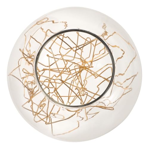 Sewroro Transparenter Runder Glas lampenschirm mit Goldener Drahtverzierung Ersatzschirm für Pendelleuchten Moderner Lampenschirm für Deckenleuchten und Wohnräume Sewroro Transparenter Runder Glas lampenschirm mit Goldener Drahtverzierung Ersatzschirm für Pendelleuchten Moderner Lampenschirm für Deckenleuchten und Wohnräume von Sewroro