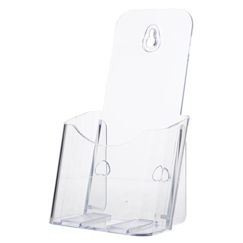 Sewroro Transparenter Wandprospekthalter aus Acryl Einlagiger Dokumenten Magazinhalter für Büro Platzsparend Moderner Organizer für Zeitschriften Akten Broschüren zur Wandmontage von Sewroro