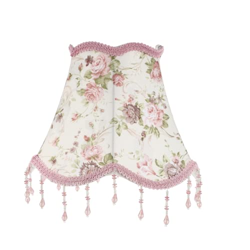 Sewroro Vintage Lampenschirm Fassung Retro Stil Lampenschirm für Tischlampen Rosa mit Abgerundetem Design Geeignet für Nachttisch und Schreibtischlampen von Sewroro
