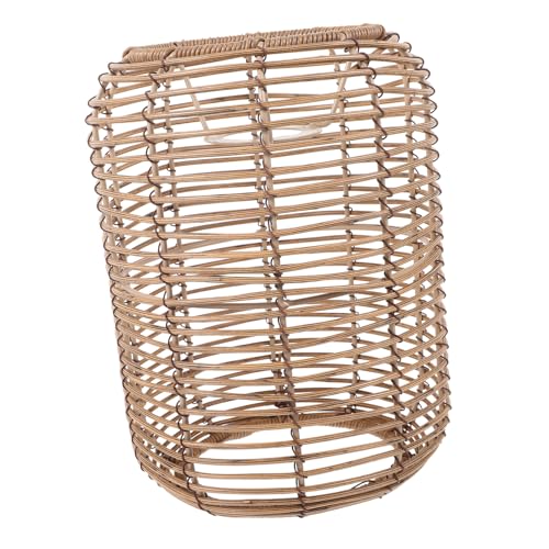Sewroro Vintage Rattan Lampenschirm für Pendelleuchten und Kronleuchter Dekorativer Hängelampenschirm Gelb für Warmes Leicht und Stabil für Wohnzimmer und Esszimmer von Sewroro