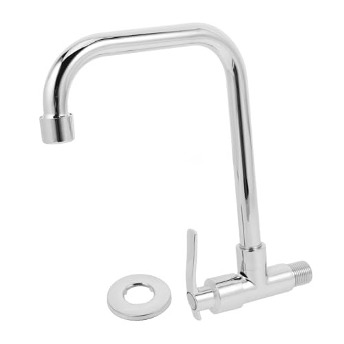 Sewroro Wandmontierter Einhebel Küchenwasserhahn Kalt Langlebiger Messing Armatur mit Teiliger Schnellöffnung Schwenkbar für Waschbecken und Garten Moderner Horizontaler Einbau von Sewroro