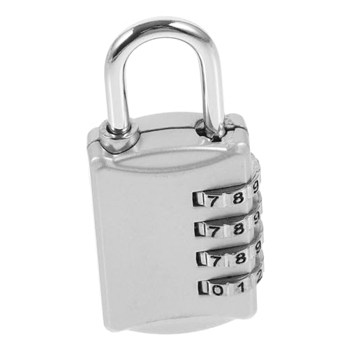 Sewroro Zahlenschloss mit Digitalem Code Metallvorhängeschloss mit Tastbaren Tasten Robust und Diebstahlsicher für Gepäck Fitnessstudio Rucksack und Schließfächer Silberfarben von Sewroro