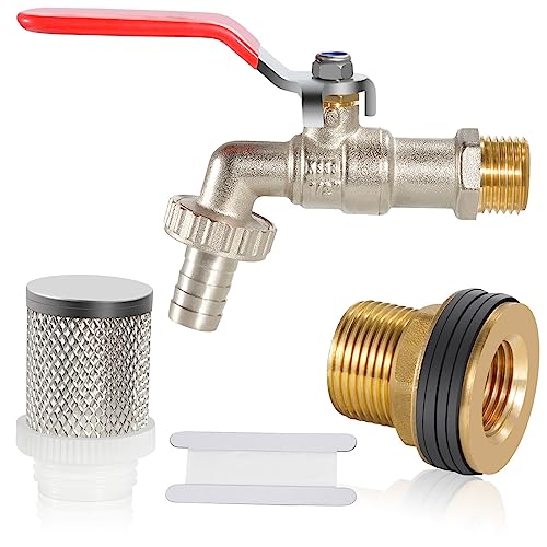 Kugelhahn Wasserhahn 1/2 "Kugelauslaufhahn Premium Gartenschlauchgewinde Wasserhahn Ventilschlauchanschluss Messing Tippanpassung mit Lochöffnungsfilter von Sexyhot