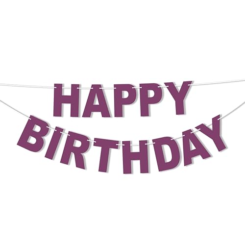 Seyal® DIY Magenta-lila bedrucktes Happy Birthdy-Banner 3 m holograthisches Geburtstagsbanner Geburtstagsparty-Dekorations-Zubehör von Seyal