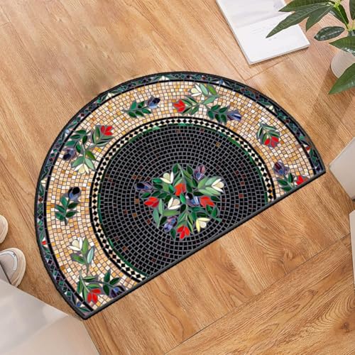 Seymal Halbrunde Fußmatte Im Boho-Stil – Rutschfester, Weicher Bodenteppich, Waschbarer Halbrunder Flächenvorleger, Saugfähige Fußmatte for Den Eingangsbereich for Küche, Wohnzimmer, Terrasse Seymal Halbrunde Fußmatte Im Boho-Stil – Rutschfester, Weicher Bodenteppich, Waschbarer Halbrunder Flächenvorleger, Saugfähige Fußmatte for Den Eingangsbereich for Küche, Wohnzimmer, Terrasse von Seymal