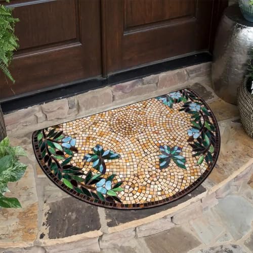 Seymal Halbrunde Fußmatte Im Boho-Stil – Rutschfester, Weicher Bodenteppich, Waschbarer Halbrunder Flächenvorleger, Saugfähige Fußmatte for Den Eingangsbereich for Küche, Wohnzimmer, Terrasse Seymal Halbrunde Fußmatte Im Boho-Stil – Rutschfester, Weicher Bodenteppich, Waschbarer Halbrunder Flächenvorleger, Saugfähige Fußmatte for Den Eingangsbereich for Küche, Wohnzimmer, Terrasse von Seymal