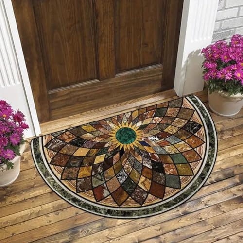 Seymal Halbrunde Fußmatte Im Boho-Stil – Rutschfester, Weicher Bodenteppich, Waschbarer Halbrunder Flächenvorleger, Saugfähige Fußmatte for Den Eingangsbereich for Küche, Wohnzimmer, Terrasse Seymal Halbrunde Fußmatte Im Boho-Stil – Rutschfester, Weicher Bodenteppich, Waschbarer Halbrunder Flächenvorleger, Saugfähige Fußmatte for Den Eingangsbereich for Küche, Wohnzimmer, Terrasse von Seymal