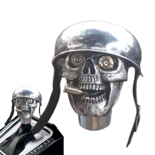 Seyrnicay Totenkopf-Soldatengriff | Totenkopf-Schaltknauf | Handgefertigter Schaltknauf | Totenkopf-Soldatengriff | Handgefertigter Auto-Schaltknauf | Harz-Schaltknauf für manuelles automatisches Auto von Seyrnicay