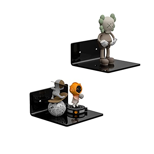 Sezanrpt 15cm kleine Schwarze Wandregale Set von 2, Wand montierte Display Regal Rack für Schlafzimmer, Wohnzimmer, Smart Lautsprecher, Uhr, Dekoration, 2-Pack… von Sezanrpt