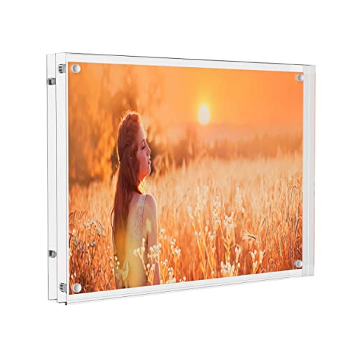 Sezanrpt Acryl-Bilderrahmen 15x20cm, Hoher Transparenter Magnetischer Fotorahmen, Doppelseitiger Plexiglas-Bilderrahmen 12mm + 12mm von Sezanrpt