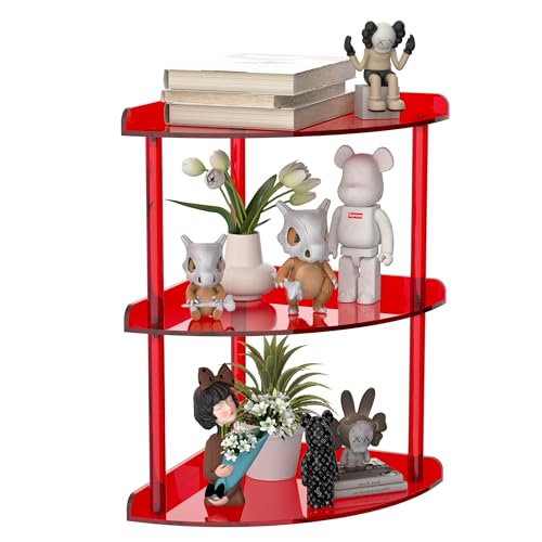 Sezanrpt Eckregal mit 3 Etagen, Acryl, 24,1 x 24,1 x 39,5 cm, rotes Eckregal für Badezimmer, Küche, Schlafzimmer, Büro, Arbeitszimmer Sezanrpt Eckregal mit 3 Etagen, Acryl, 24,1 x 24,1 x 39,5 cm, rotes Eckregal für Badezimmer, Küche, Schlafzimmer, Büro, Arbeitszimmer von Sezanrpt