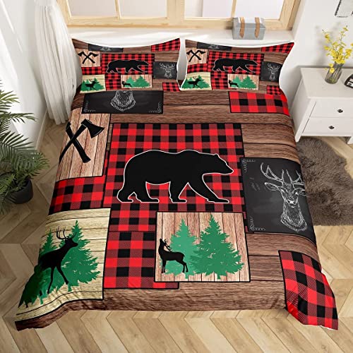 Sezhiqeu Bär-Hirsch Bettwäsche 135x200, 3D Muster Weich Mikrofaser Winter Bettwäsche Set Waldtiere Bettbezug + 2 Kissenbezug 80x80 cm mit Reißverschluss F601 Sezhiqeu Bär-Hirsch Bettwäsche 135x200, 3D Muster Weich Mikrofaser Winter Bettwäsche Set Waldtiere Bettbezug + 2 Kissenbezug 80x80 cm mit Reißverschluss F601 von Sezhiqeu