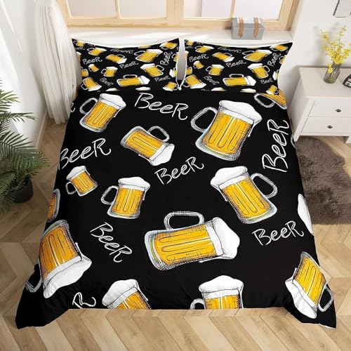 Sezhiqeu Bier Bettwäsche 220x240, 3D Muster Super Weich Mikrofaser Bettwäsche Set Bier Bettbezug mit Reißverschluss + 2 Kissenbezug 80x80 cm G-1115 Sezhiqeu Bier Bettwäsche 220x240, 3D Muster Super Weich Mikrofaser Bettwäsche Set Bier Bettbezug mit Reißverschluss + 2 Kissenbezug 80x80 cm G-1115 von Sezhiqeu