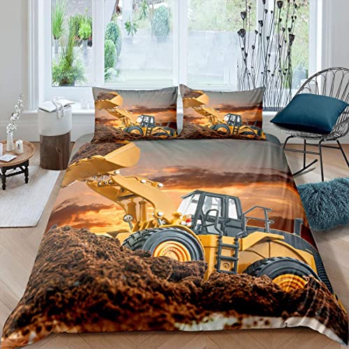 Sezhiqeu Bulldozer Bettwäsche 155x220, 3D Muster Weich Kuschelig Mikrofaser Bettwäsche Set Technik Fahrzeug Bettbezug + 2 Kissenbezug 80x80 cm mit Reißverschluss Sezhiqeu Bulldozer Bettwäsche 155x220, 3D Muster Weich Kuschelig Mikrofaser Bettwäsche Set Technik Fahrzeug Bettbezug + 2 Kissenbezug 80x80 cm mit Reißverschluss von Sezhiqeu