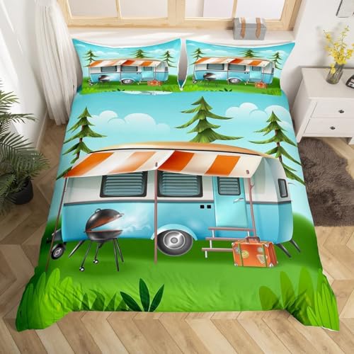 Sezhiqeu Glücklich Camping Bettwäsche 135x200, 3D Muster Weich Kuschelig Mikrofaser Bettwäsche-Sets Wohnmobil-Wohnwagen Bettbezug + 2 Kissenbezug 80x80 cm mit Reißverschluss A-1741 Sezhiqeu Glücklich Camping Bettwäsche 135x200, 3D Muster Weich Kuschelig Mikrofaser Bettwäsche-Sets Wohnmobil-Wohnwagen Bettbezug + 2 Kissenbezug 80x80 cm mit Reißverschluss A-1741 von Sezhiqeu