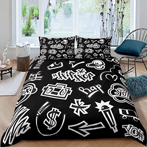 Sezhiqeu Hip Hop Bettwäsche 155x220, 3D Muster Weich Mikrofaser Winter Bettwäsche-Sets Hippies Bettbezug + 2 Kissenbezug 80x80 cm mit Reißverschluss C237 Sezhiqeu Hip Hop Bettwäsche 155x220, 3D Muster Weich Mikrofaser Winter Bettwäsche-Sets Hippies Bettbezug + 2 Kissenbezug 80x80 cm mit Reißverschluss C237 von Sezhiqeu