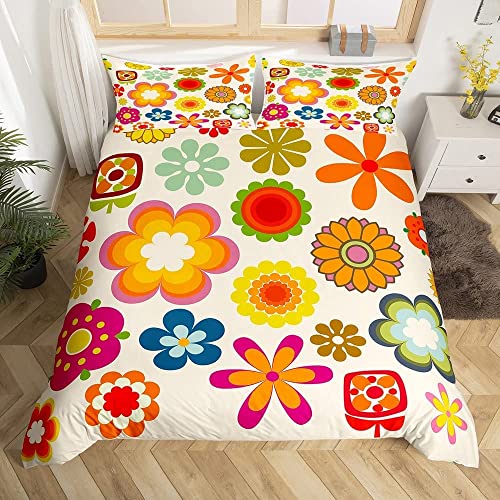 Sezhiqeu Kinder Blumen Bettwäsche 135x200, 3D Muster Weich Mikrofaser Winter Bettwäsche-Sets Pflanzen Bettbezug + 2 Kissenbezug 80x80 cm mit Reißverschluss E1159 von Sezhiqeu