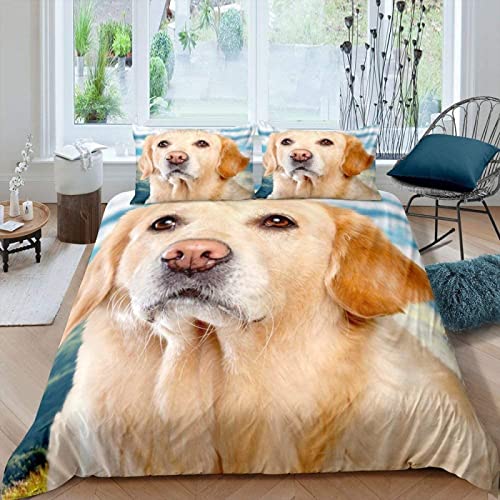 Sezhiqeu Labrador Bettwäsche 135x200, 3D Muster Weich Kuschelig Mikrofaser Bettwäsche Set Hund Tiere Bettbezug + 2 Kissenbezug 80x80 cm mit Reißverschluss B1687 Sezhiqeu Labrador Bettwäsche 135x200, 3D Muster Weich Kuschelig Mikrofaser Bettwäsche Set Hund Tiere Bettbezug + 2 Kissenbezug 80x80 cm mit Reißverschluss B1687 von Sezhiqeu