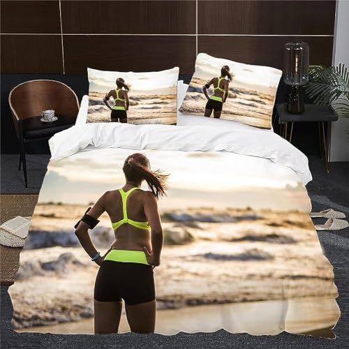Sezhiqeu Laufen Bettwäsche 135x200, 3D Muster Weich Kuschelig Mikrofaser Bettwäsche Set Sport-Themen Bettbezug + 2 Kissenbezug 80x80 cm mit Reißverschluss A3015 Sezhiqeu Laufen Bettwäsche 135x200, 3D Muster Weich Kuschelig Mikrofaser Bettwäsche Set Sport-Themen Bettbezug + 2 Kissenbezug 80x80 cm mit Reißverschluss A3015 von Sezhiqeu
