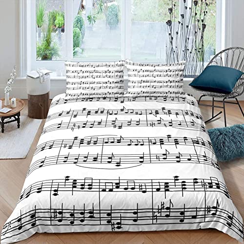 Sezhiqeu Musik Bettwäsche 135x200, 3D Muster Weich Kuschelig Mikrofaser Bettwäsche Set Musik Noten Bettbezug + 2 Kissenbezug 80x80 cm mit Reißverschluss B1213 Sezhiqeu Musik Bettwäsche 135x200, 3D Muster Weich Kuschelig Mikrofaser Bettwäsche Set Musik Noten Bettbezug + 2 Kissenbezug 80x80 cm mit Reißverschluss B1213 von Sezhiqeu