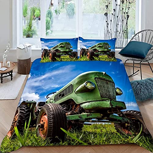 Sezhiqeu Oldtimer-Traktor Bettwäsche 140x200, 3D Muster Weich Kuschelig Mikrofaser Bettwäsche-Sets Rustikales Bauernhaus Bettbezug + 2 Kissenbezug 80x80 cm mit Reißverschluss A-134 Sezhiqeu Oldtimer-Traktor Bettwäsche 140x200, 3D Muster Weich Kuschelig Mikrofaser Bettwäsche-Sets Rustikales Bauernhaus Bettbezug + 2 Kissenbezug 80x80 cm mit Reißverschluss A-134 von Sezhiqeu