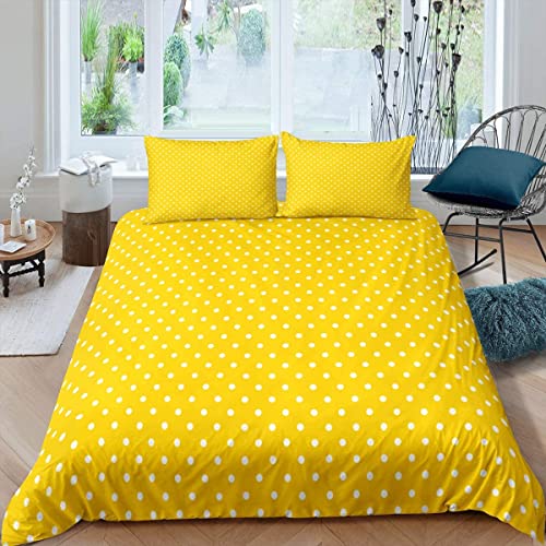Sezhiqeu Polka-Punkt Bettwäsche 220x240, 3D Muster Weich Kuschelig Mikrofaser Bettwäsche Set Gelb Bettbezug + 2 Kissenbezug 80x80 cm mit Reißverschluss B-1121 Sezhiqeu Polka-Punkt Bettwäsche 220x240, 3D Muster Weich Kuschelig Mikrofaser Bettwäsche Set Gelb Bettbezug + 2 Kissenbezug 80x80 cm mit Reißverschluss B-1121 von Sezhiqeu