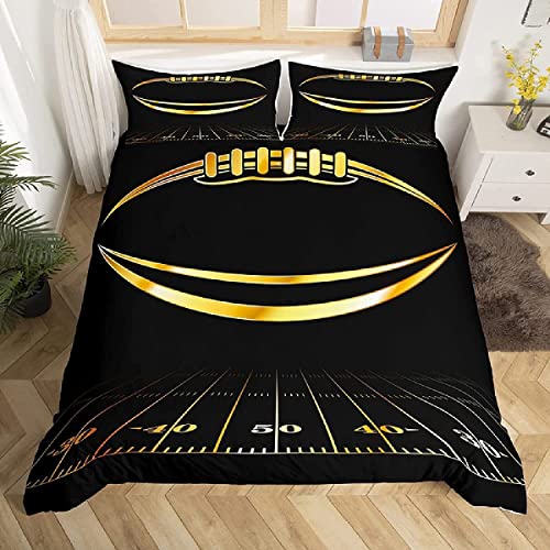 Sezhiqeu Rugby-Ball Bettwäsche 200x200, 3D Muster Weich Kuschelig Mikrofaser Bettwäsche Set American Football Bettbezug + 2 Kissenbezug 80x80 cm mit Reißverschluss B-1828 Sezhiqeu Rugby-Ball Bettwäsche 200x200, 3D Muster Weich Kuschelig Mikrofaser Bettwäsche Set American Football Bettbezug + 2 Kissenbezug 80x80 cm mit Reißverschluss B-1828 von Sezhiqeu