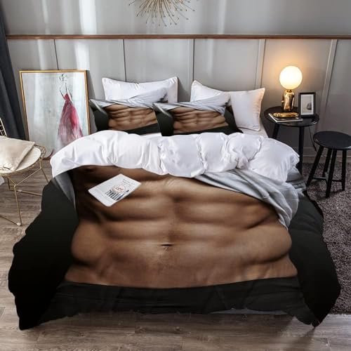 Sezhiqeu Sexy Männer Mit Bauchmuskeln Bettwäsche 140x200, 3D Muster Weich Mikrofaser Winter Bettwäsche-Sets Mann Mit Bauchmuskeln Bettbezug + 2 Kissenbezug 80x80 cm mit Reißverschluss D-1622 Sezhiqeu Sexy Männer Mit Bauchmuskeln Bettwäsche 140x200, 3D Muster Weich Mikrofaser Winter Bettwäsche-Sets Mann Mit Bauchmuskeln Bettbezug + 2 Kissenbezug 80x80 cm mit Reißverschluss D-1622 von Sezhiqeu