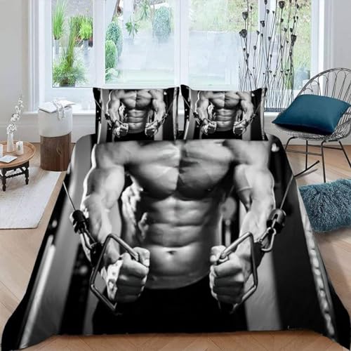 Sezhiqeu Sexy Mann Bettwäsche 135x200, 3D Muster Weich Kuschelig Mikrofaser Bettwäsche Set Fitness Bettbezug + 2 Kissenbezug 80x80 cm mit Reißverschluss C4225 Sezhiqeu Sexy Mann Bettwäsche 135x200, 3D Muster Weich Kuschelig Mikrofaser Bettwäsche Set Fitness Bettbezug + 2 Kissenbezug 80x80 cm mit Reißverschluss C4225 von Sezhiqeu