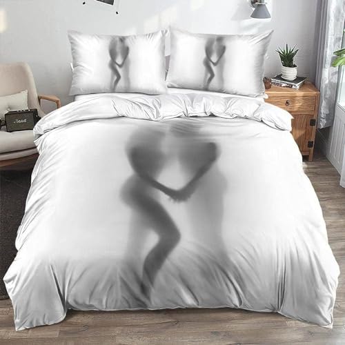 Sezhiqeu Sexy Nackte Bettwäsche 135x200, 3D Muster Weich Kuschelig Mikrofaser Bettwäsche Set Romantischer Mann Frau Bettbezug + 2 Kissenbezug 80x80 cm mit Reißverschluss A3777 Sezhiqeu Sexy Nackte Bettwäsche 135x200, 3D Muster Weich Kuschelig Mikrofaser Bettwäsche Set Romantischer Mann Frau Bettbezug + 2 Kissenbezug 80x80 cm mit Reißverschluss A3777 von Sezhiqeu