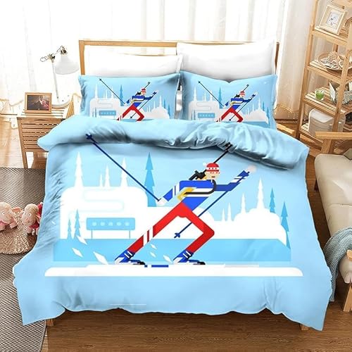Sezhiqeu Skifahrer Bettwäsche 135x200, 3D Muster Weich Kuschelig Mikrofaser Bettwäsche Set Skifahren Bettbezug + 2 Kissenbezug 80x80 cm mit Reißverschluss D-4771 Sezhiqeu Skifahrer Bettwäsche 135x200, 3D Muster Weich Kuschelig Mikrofaser Bettwäsche Set Skifahren Bettbezug + 2 Kissenbezug 80x80 cm mit Reißverschluss D-4771 von Sezhiqeu