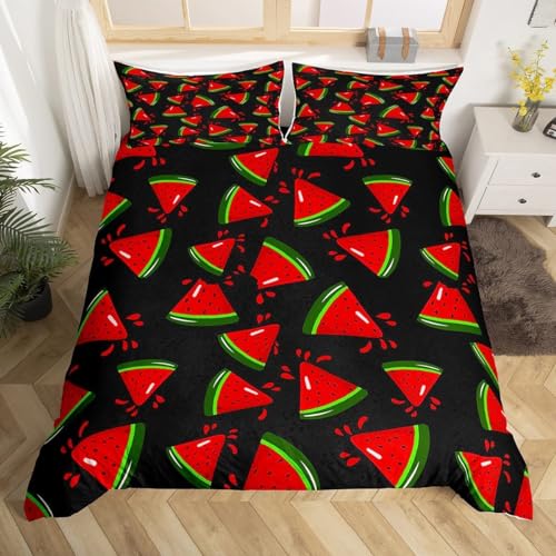 Sezhiqeu Wassermelone Bettwäsche 135x200, 3D Muster Super Weich Mikrofaser Bettwäsche Set Früchte Bettbezug + 2 Kissenbezug 80x80 cm mit Reißverschluss G1009 Sezhiqeu Wassermelone Bettwäsche 135x200, 3D Muster Super Weich Mikrofaser Bettwäsche Set Früchte Bettbezug + 2 Kissenbezug 80x80 cm mit Reißverschluss G1009 von Sezhiqeu