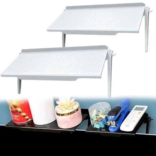 Creative Multifunctional Screen Top Shelf, Screen Top Storage Shelf Holder, Adjustable Monitor Top Shelf, Tv Top Shelf Screen Shelf for Wall Mounted Tv (White,M*2) von Sfbnjr
