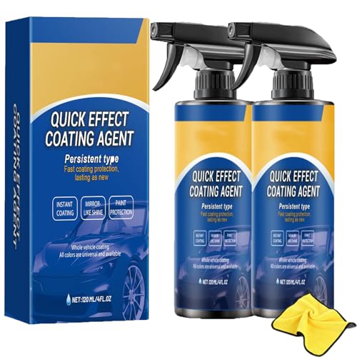 Quick Effect Coating Agent,Advanced Car Quick-Acting Coating Agent Spray,Schnellwirkende Autobeschichtungsspray,3 In 1 Fortschrittliches Auto-Schnellbeschichtungsspray,Quick Effect (2Stücke) von Sfbnjr