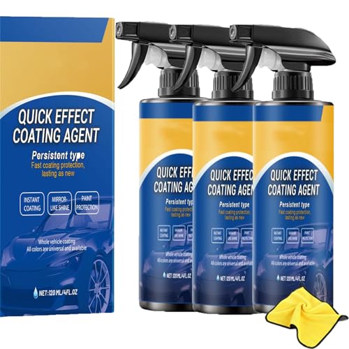 Quick Effect Coating Agent,Advanced Car Quick-Acting Coating Agent Spray,Schnellwirkende Autobeschichtungsspray,3 In 1 Fortschrittliches Auto-Schnellbeschichtungsspray,Quick Effect (3Stücke) von Sfbnjr