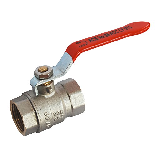 Syveco 509003 Serie 509 Messing Kugelhahn, Bleifreie PN40-Referenzserie, Rot Flacher Stahlgriff, 3/8" FBSP von Sferaco