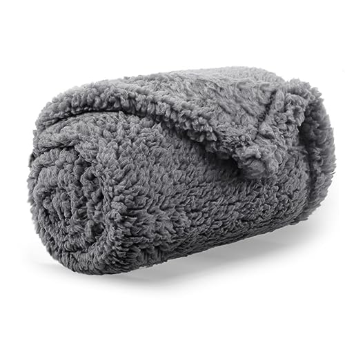 Sfit Hundedecke Kuscheldecke Flauschige Weiche Fleecedecke Waschbar Katzendecke Warme Haustier Hundematte Haustierdecke Schlafdecke für Kleine Mittlere Hunde Katzen,Grau,40 * 60 cm von Sfit