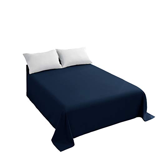 Sfoothome Bettlaken – Ultra weich und knitterfrei, verblasst nicht, schmutzabweisend, King-Size, Marineblau von Sfoothome
