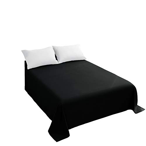Sfoothome Bettlaken für King-Size-Bett, schwarz, hochwertiges Hotel-Bettlaken, luxuriös und weich, Fadenzahl 1500, faltenfrei, schmutzabweisend von Sfoothome