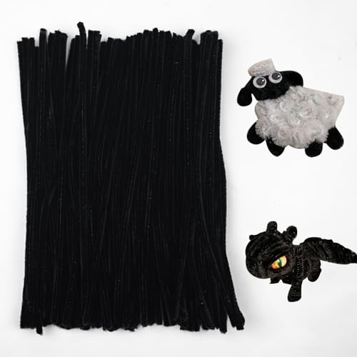 100 Stück pfeiffenputzer,pfeifenputzer schwarz,pfeifenputzer blumen,pfeifenputzer basteln,pipe cleaner,pfeifenputzer blumen set,für basteln und dekorieren von Sgehai