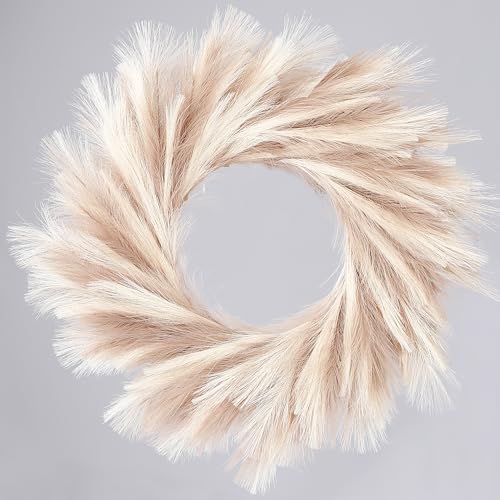 Sggvecsy Pampasgras-Kranz, 66 cm, künstlicher Pampas-Kranz für alle Jahreszeiten, künstlicher Pampas-Kranz, Weihnachtsdekoration, Boho-Wanddekoration für Haustür, Bauernhaus, Herbst, Weihnachten, Sggvecsy Pampasgras-Kranz, 66 cm, künstlicher Pampas-Kranz für alle Jahreszeiten, künstlicher Pampas-Kranz, Weihnachtsdekoration, Boho-Wanddekoration für Haustür, Bauernhaus, Herbst, Weihnachten, von Sggvecsy