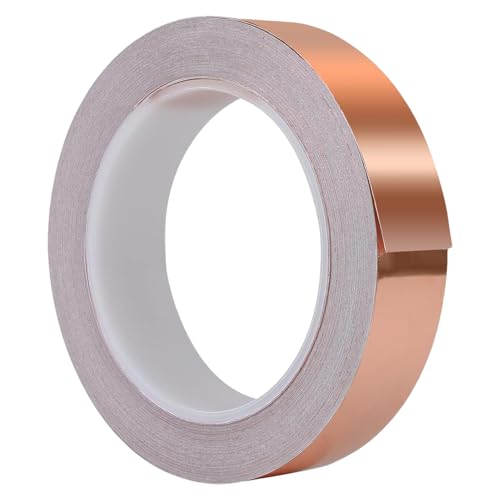 Kupferband Selbstklebend, 2m x 5mm Kupferfolie Klebeband Leitfähig Copper Foil Tape, Kupferfolienband für Abschirmung, Schneckenschutz, Elektro Reparatur, Löten, Basteln Kupferband Selbstklebend, 2m x 5mm Kupferfolie Klebeband Leitfähig Copper Foil Tape, Kupferfolienband für Abschirmung, Schneckenschutz, Elektro Reparatur, Löten, Basteln von Sghtil