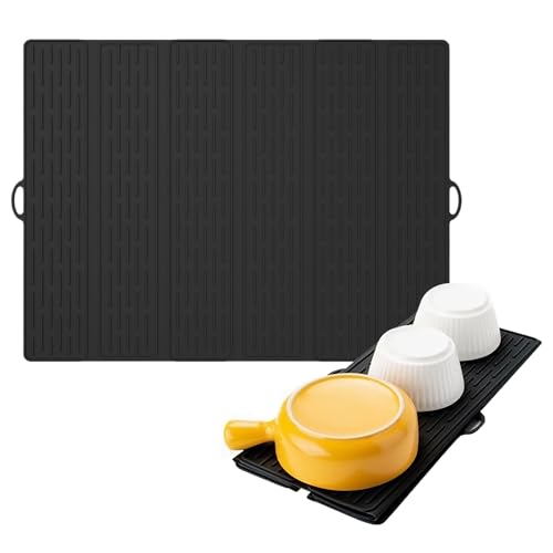 Sghtil Abtropfmatte für Geschirr – Abtropfgestell für Küchengeschirr, Abtropftablett aus Silikon, rutschfest, faltbar, für Spüle, Töpfe, Pfannen, Flaschen, Tassen und Utensilien Sghtil Abtropfmatte für Geschirr – Abtropfgestell für Küchengeschirr, Abtropftablett aus Silikon, rutschfest, faltbar, für Spüle, Töpfe, Pfannen, Flaschen, Tassen und Utensilien von Sghtil