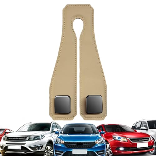 Sghtil Auto Kopfstütze Haken Auto Tasche Haken | Auto Rücksitz Haken aus Leder - Auto Innenraum | Auto Organizer Kopfstützen Organizer Tasche Haken für Auto für Auto von Sghtil
